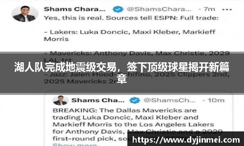 湖人队完成地震级交易，签下顶级球星揭开新篇章
