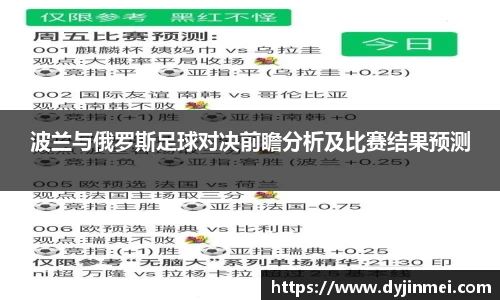波兰与俄罗斯足球对决前瞻分析及比赛结果预测